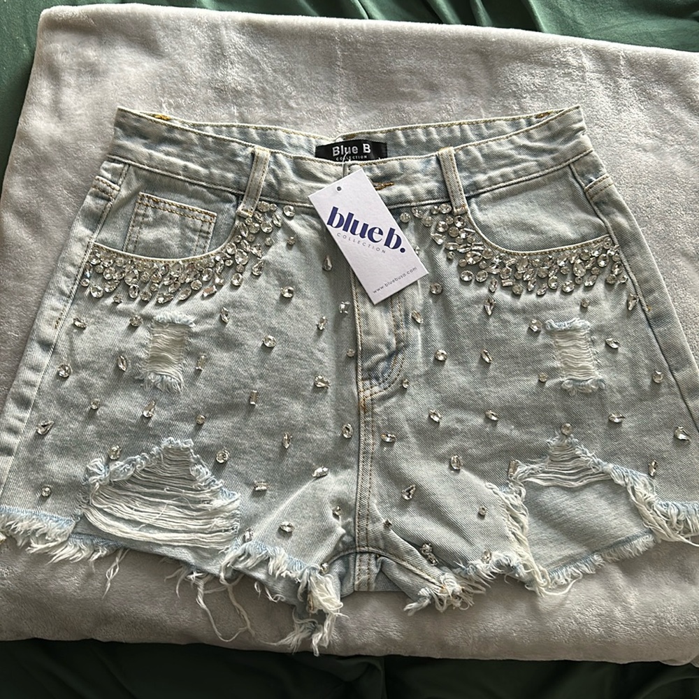 Rhinestone Denim Shorts